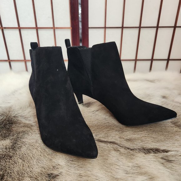 Nine West Black Suede "Pagneli" Ankle Boots Size 6.5M NWOB - Picture 3 of 4